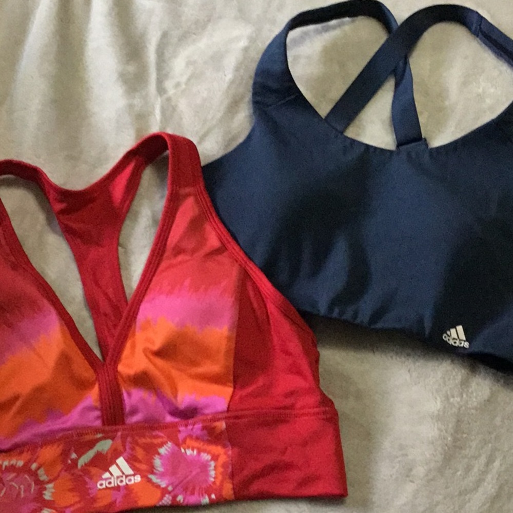 2 adidas  sports bras size medium